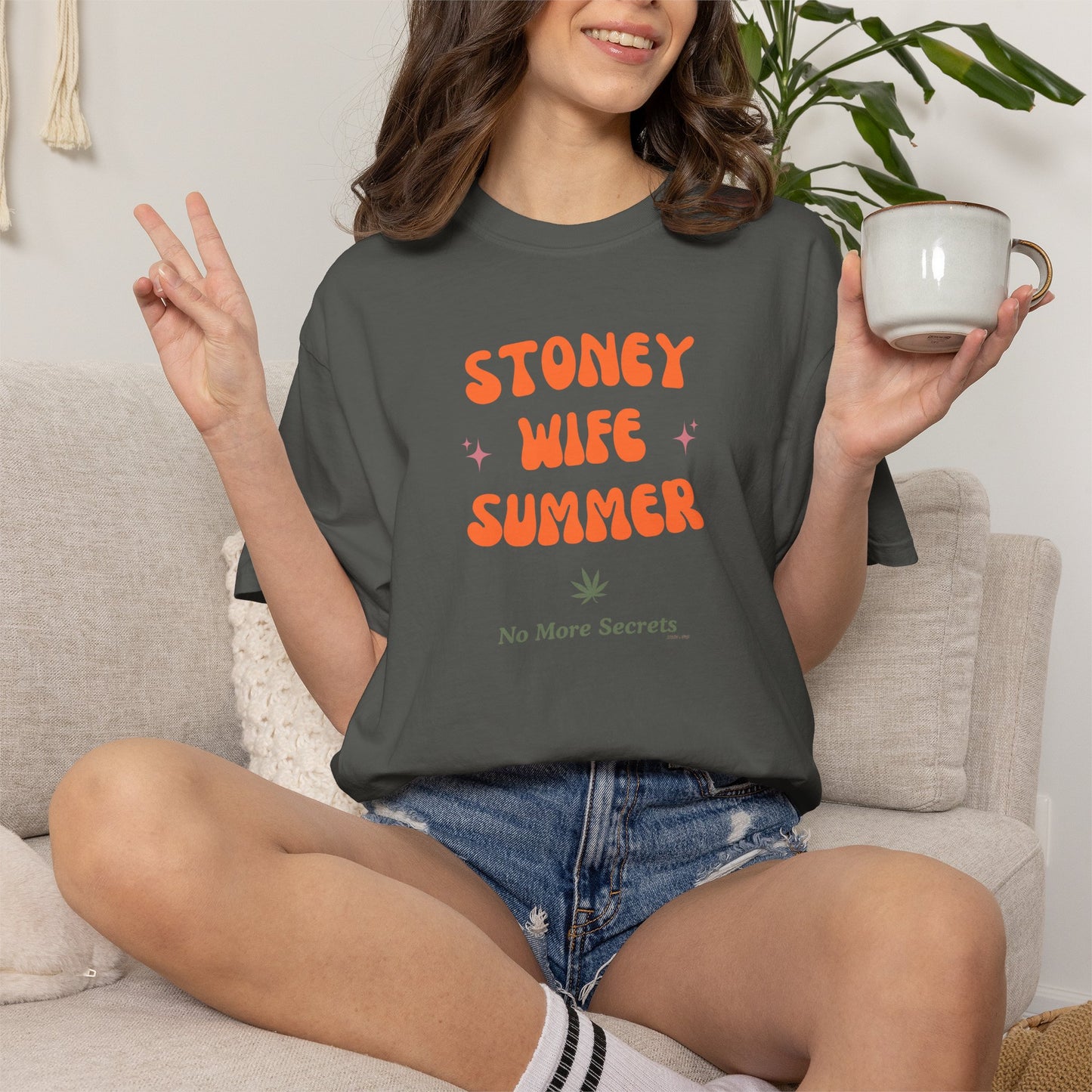 "SLOSW" Stoney Wife Summer Graphic T-shirt | The Secret Lives of Stoney Wives Podcast Merch | Retro Summer Comfort Colors Tee Shirt