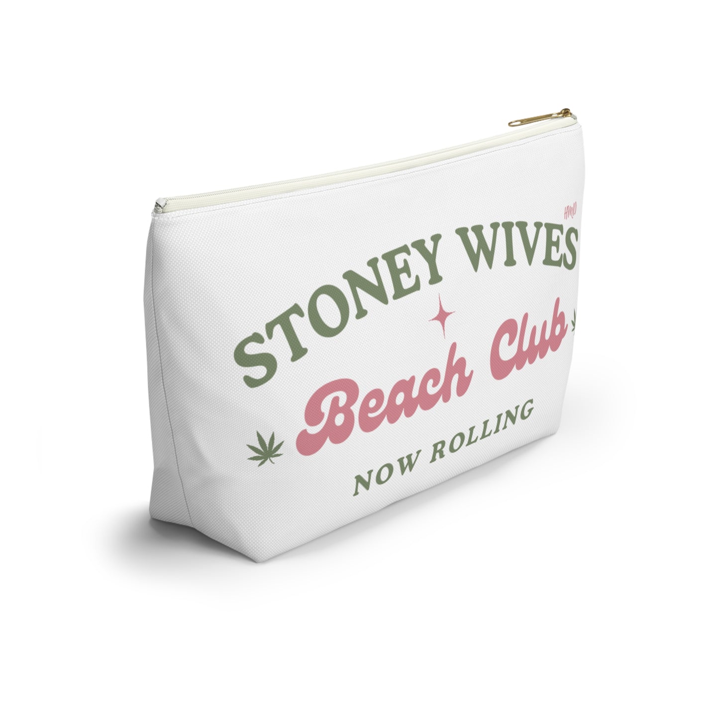 "SLOSW" Stoney Wives Beach Club | Accessory Pouch | The Secret Lives Of Stoney Wives Podcast Merch | Cannabis Sesh Gear Bag | Boho Stoner Zipper Pouch